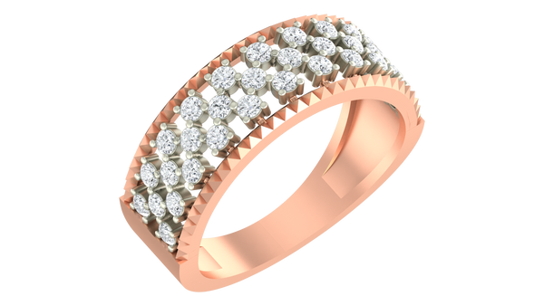 महिलाओं के लिए 18K गोल्ड और डायमंड बैंड रिंग KRA10482