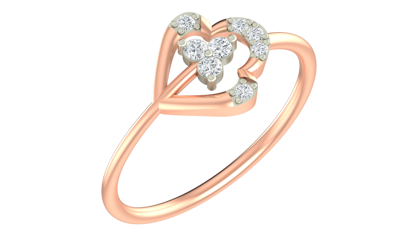 Gold & Diamond Floral Ring For Women KRC10233
