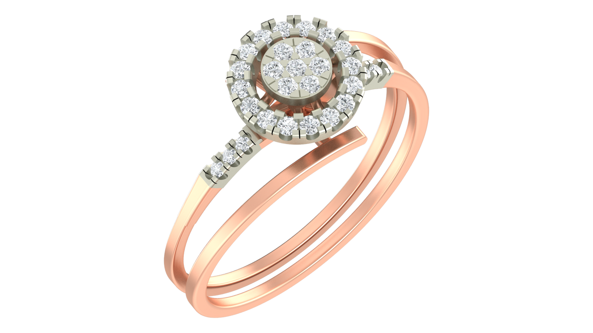 18K Gold & Diamond Ring For Women KRA10550