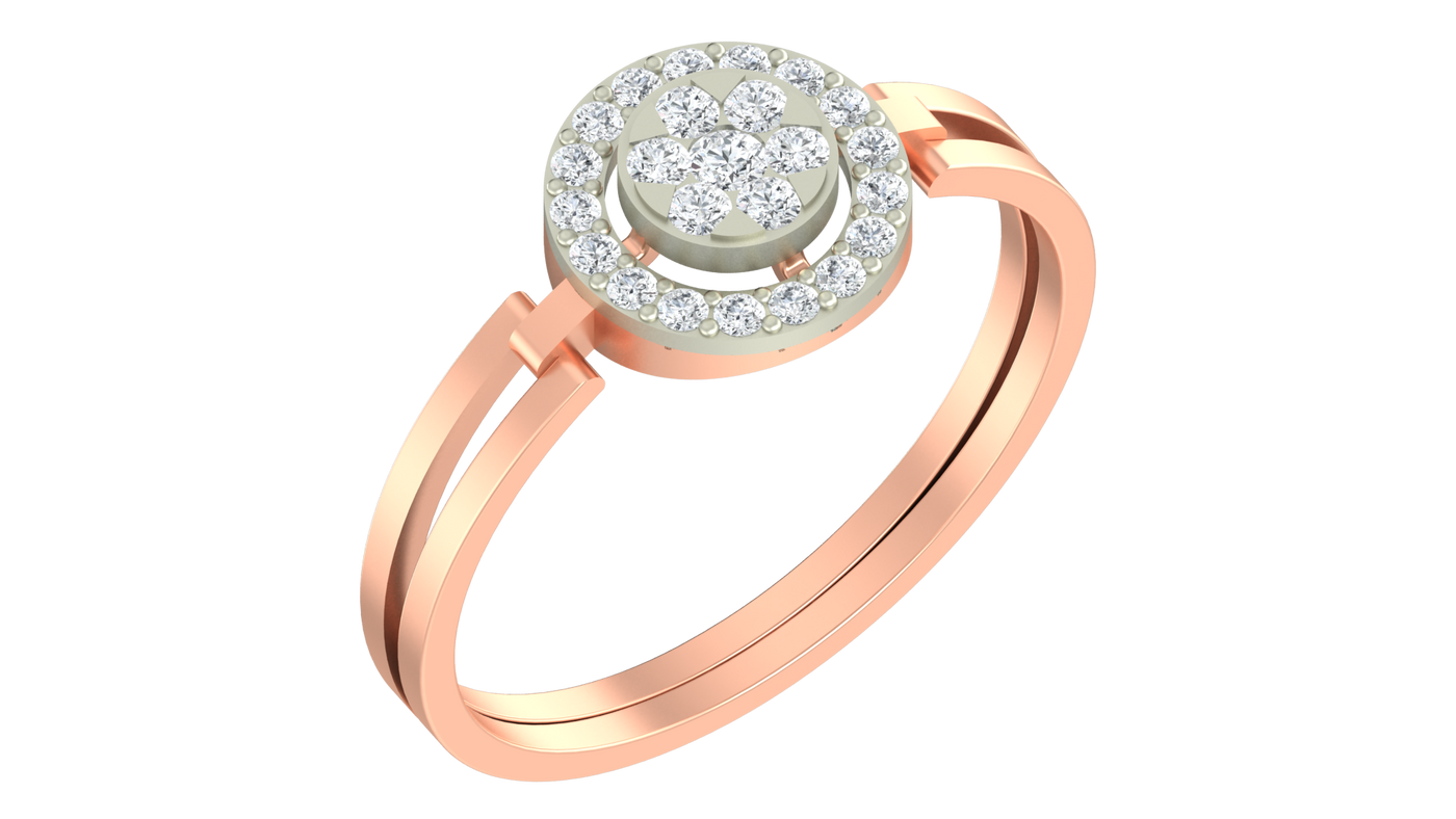 Gold & Diamond Ring For Women KRC10294