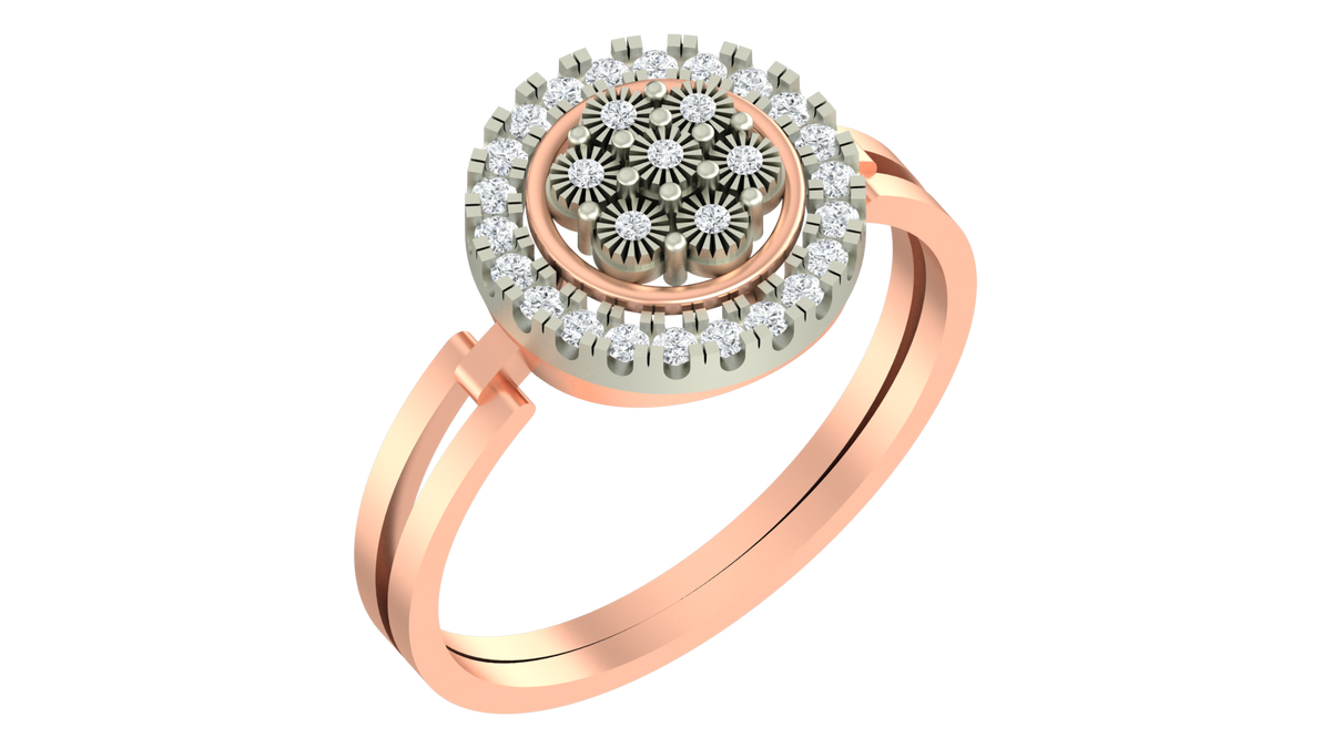 18K Gold & Diamond Ring For Women KRA10556