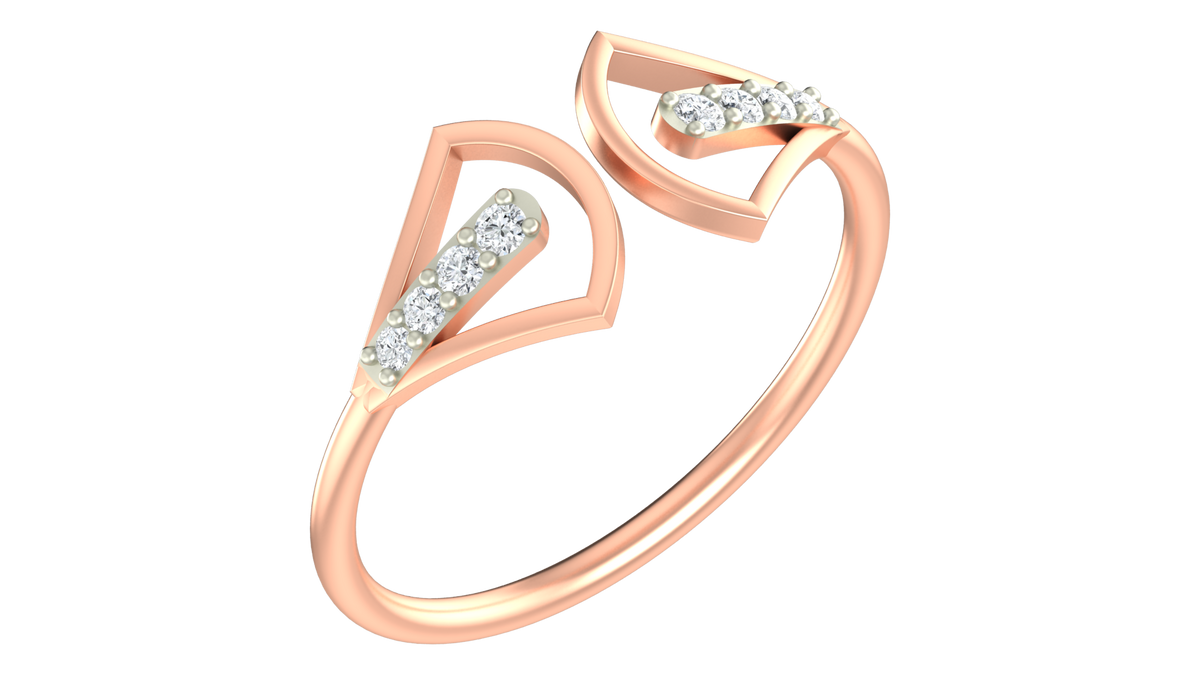 18K Gold & Diamond Ring For Women KRA10574