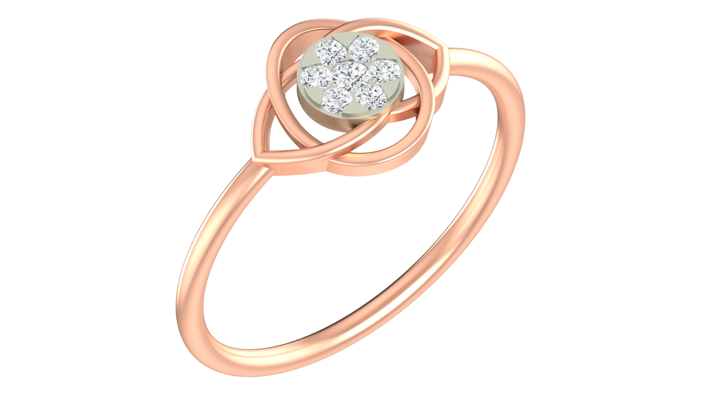Gold & Diamond Floral Ring For Women KRC10625
