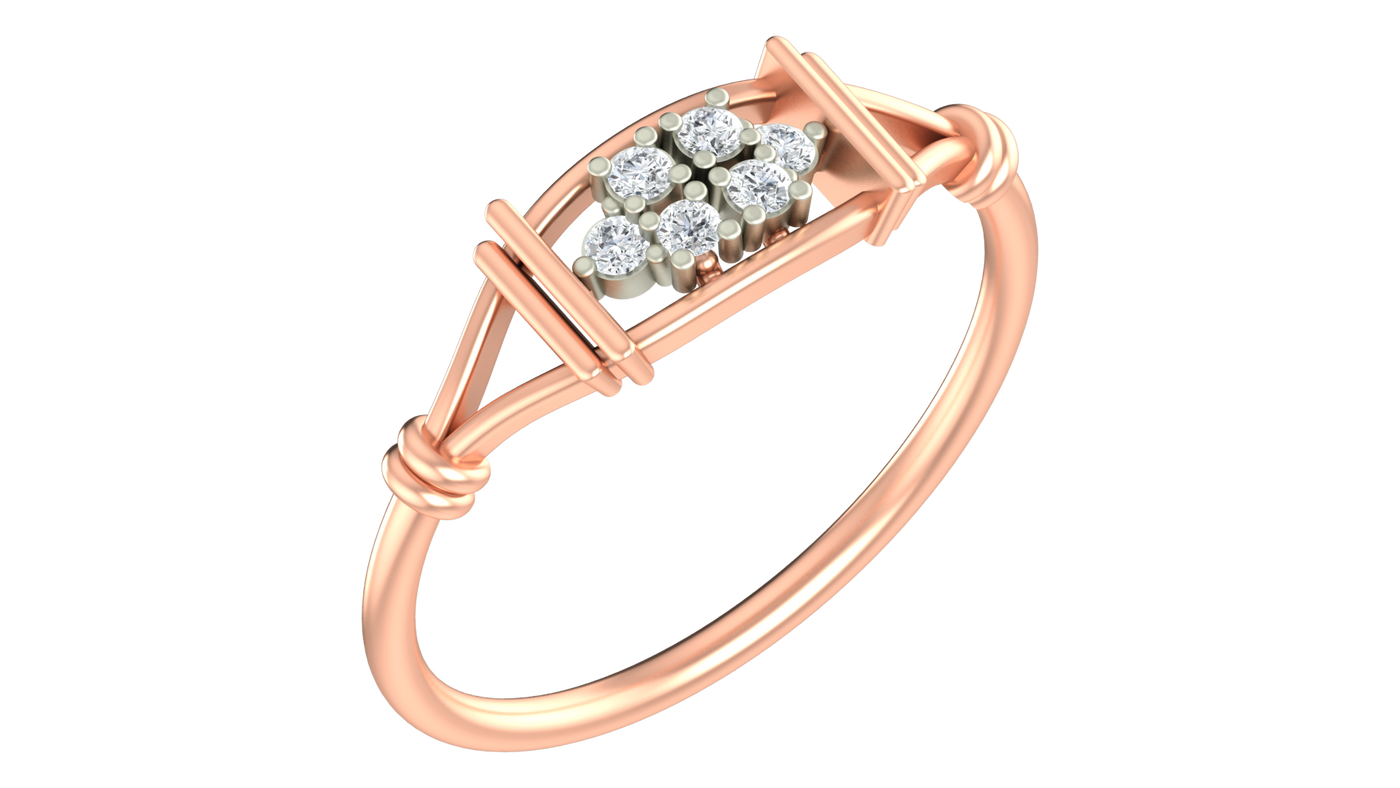 Gold & Diamond Dailywear Ring For Women KRC10627