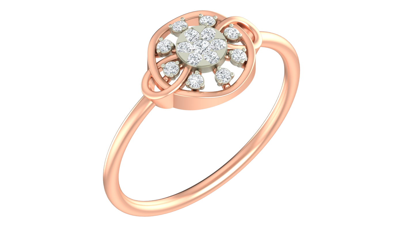 Gold & Diamond Dailywear Ring For Women KRC10628