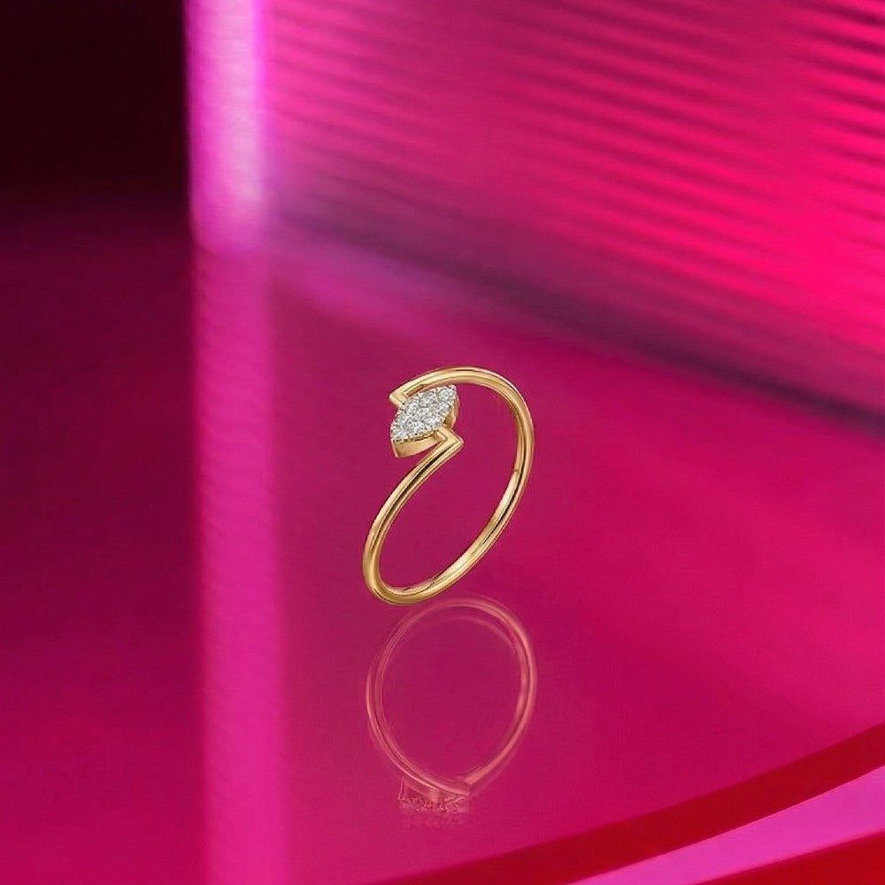 Gold & Diamond Dailywear Ring For Women KRC10404