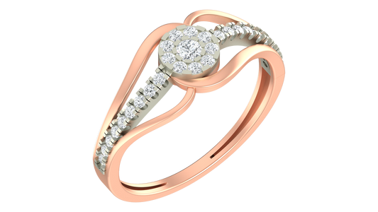 18K Gold & Diamond Engagement Ring For Women KRA10597