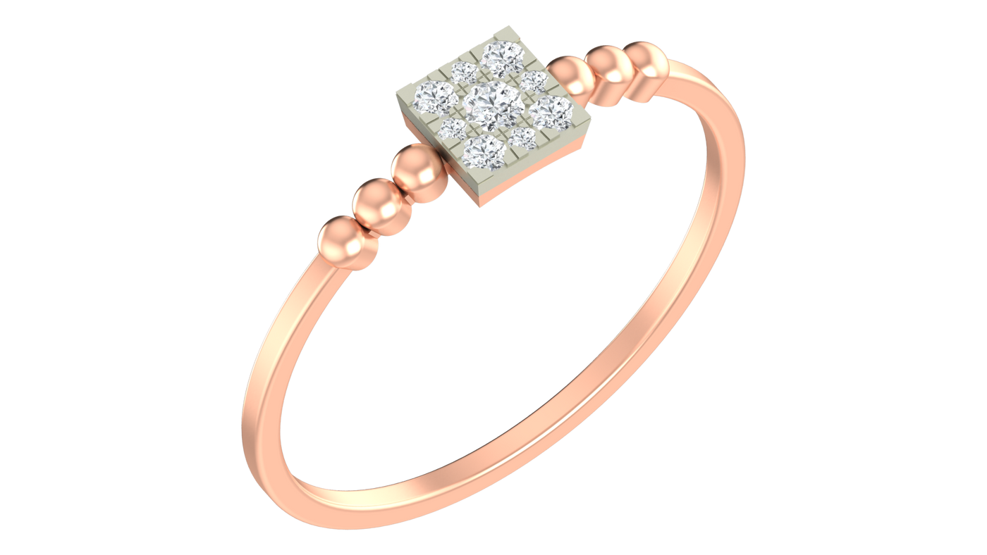 महिलाओं के लिए 18K गोल्ड और डायमंड डेलीवियर रिंग KRA10607
