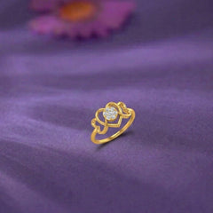 Gold & Diamond Heart-Shaped Ring For Women KRC10307