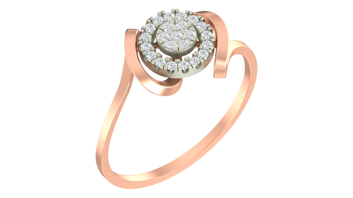18K Gold & Diamond Ring For Women KRA10620
