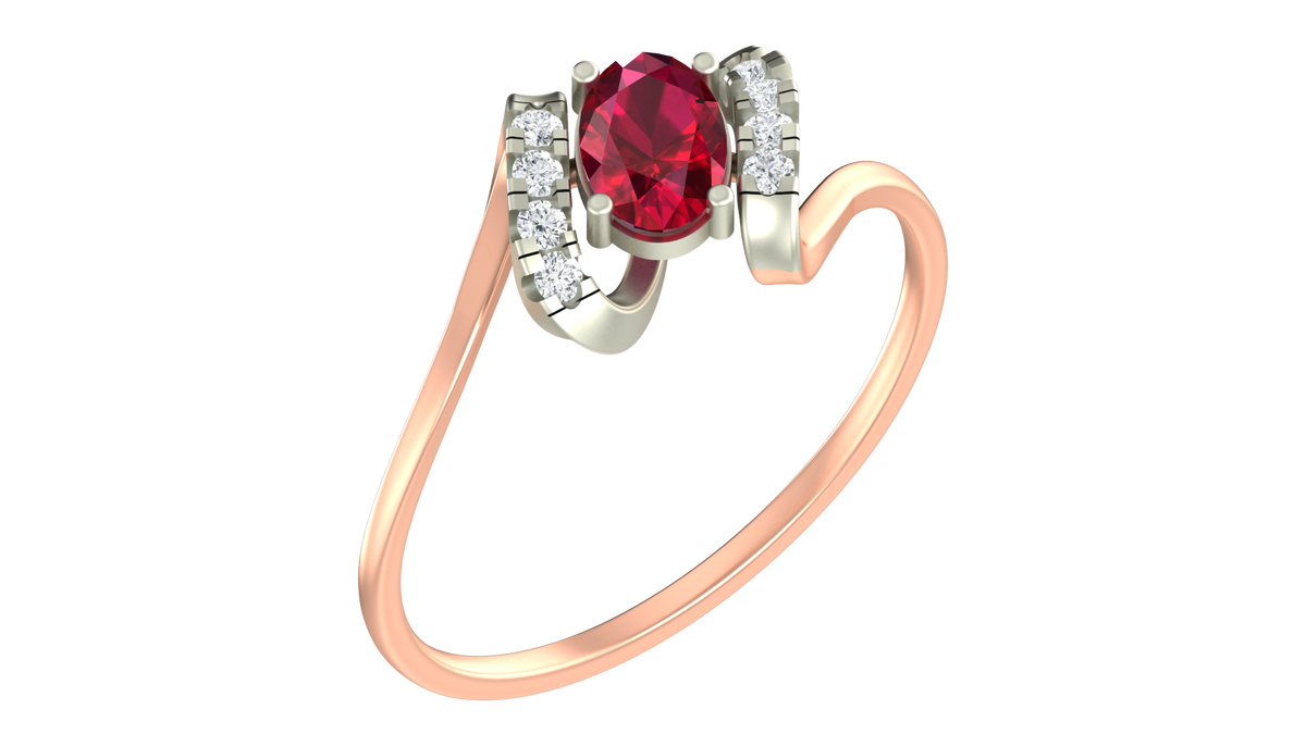 18K Gold & Diamond Ring For Women KRA10621