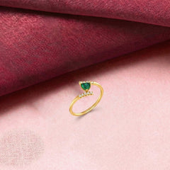 Gold & Diamond Gemstone Ring For Women KRC10313