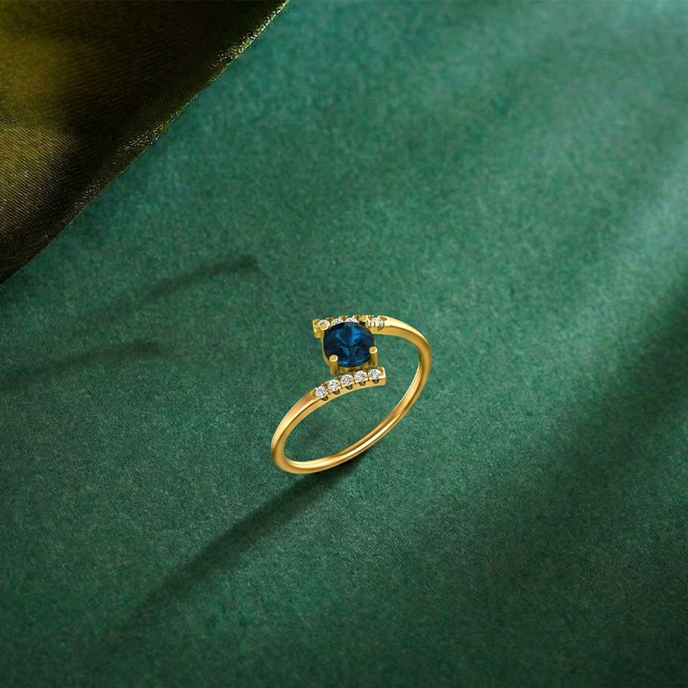 Gold & Diamond Gemstone Ring For Women KRC10311