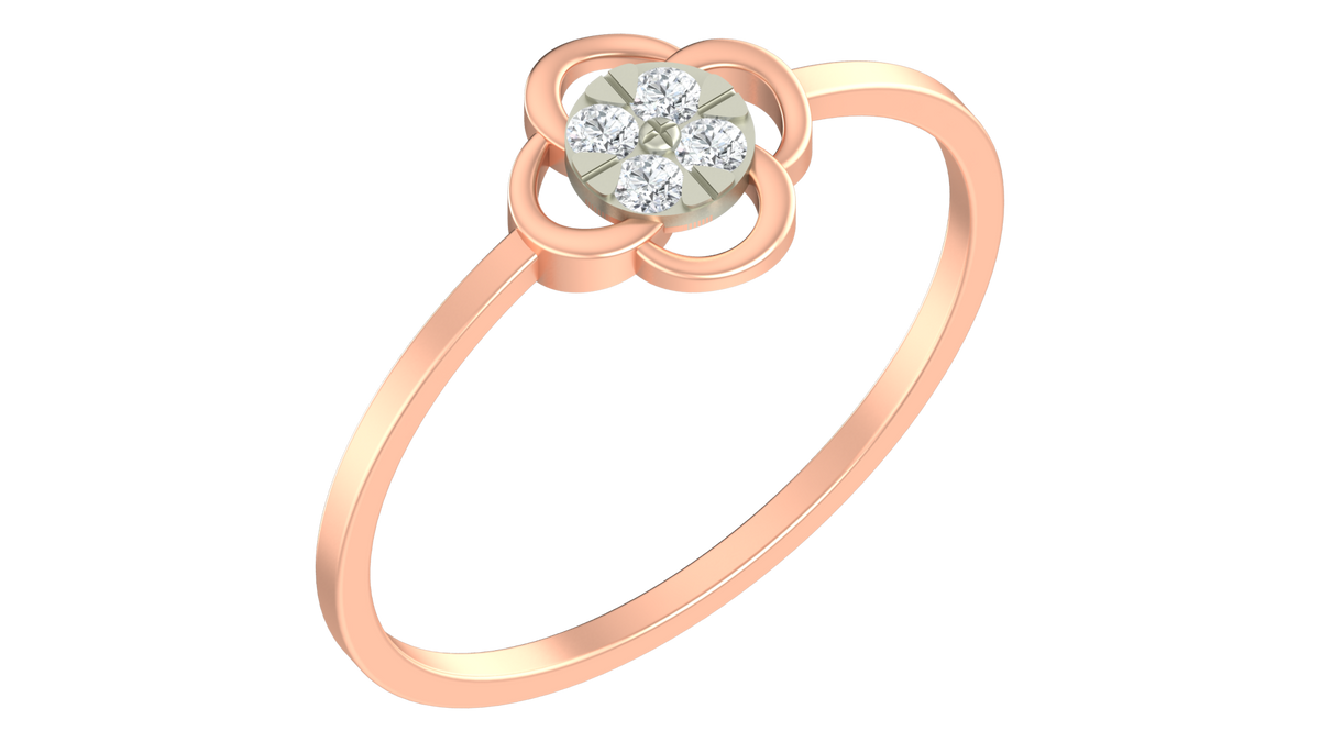 18K Gold & Diamond Ring For Women KRA10635