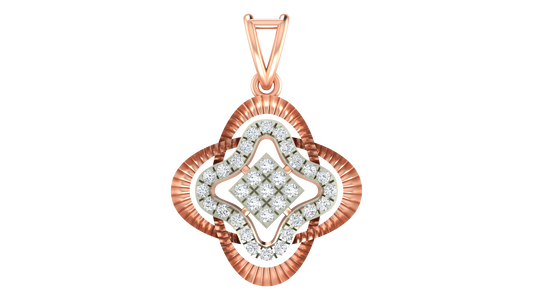 18K Gold & Diamond Floral PENDANT SET KRA40005P