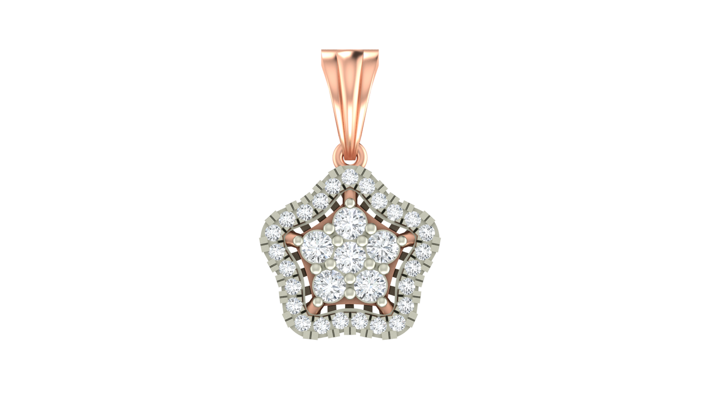 Gold & Diamond Floral PENDANT SET KRC40714
