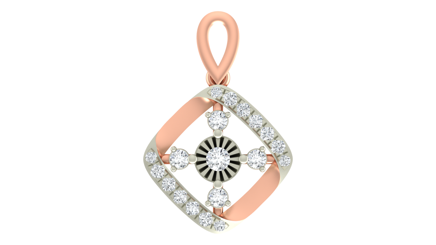 Gold & Diamond Floral PENDANT SET KRC40722