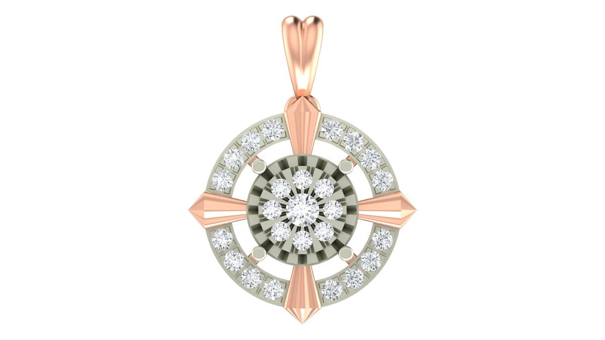 Gold & Diamond Round-Shaped Pendant Set KRC40717