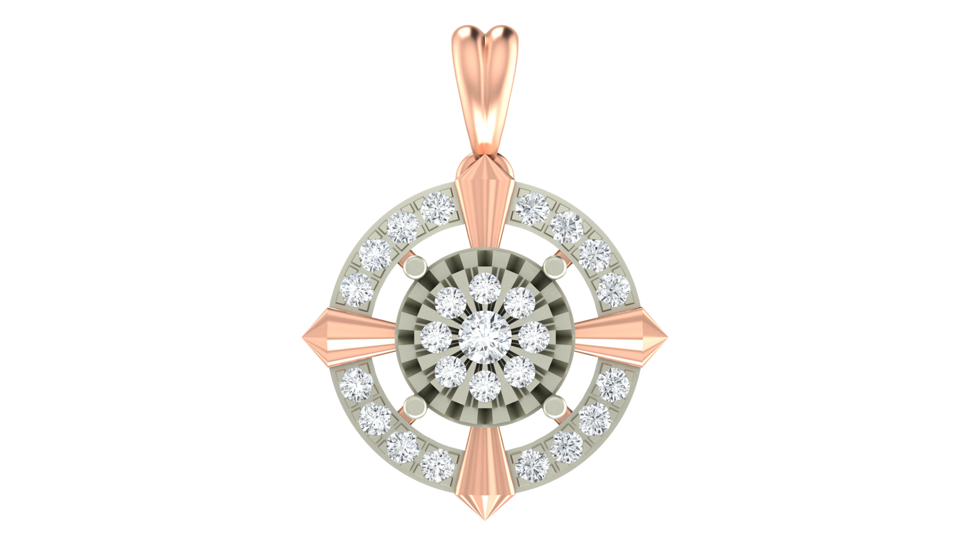 Gold & Diamond Floral PENDANT SET KRC40717