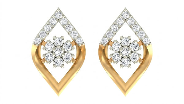 Gold & Diamond Floral Women Stud Earring KRC40750E