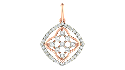 18K Gold & Diamond Floral Pendant Set KRA40018P