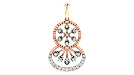 18K Gold & Diamond Floral Pendant Set KRA40020P