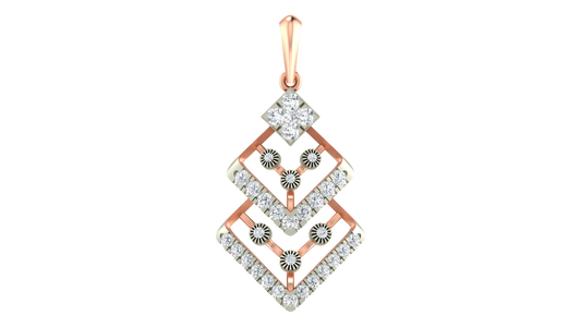 18K Gold & Diamond Floral Pendant Set KRA40021P