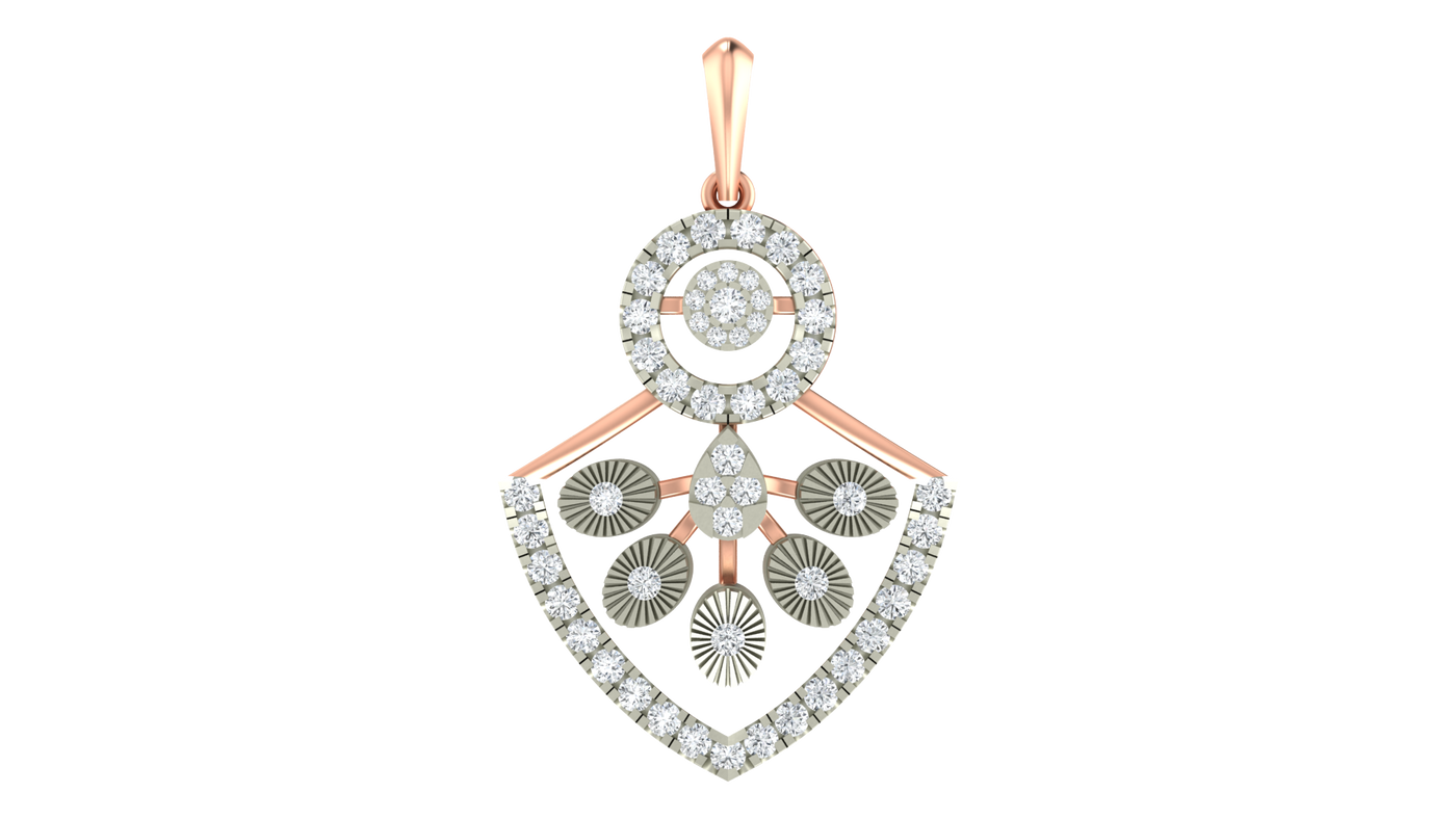 Gold & Diamond Partywear Pendant Set KRC40741