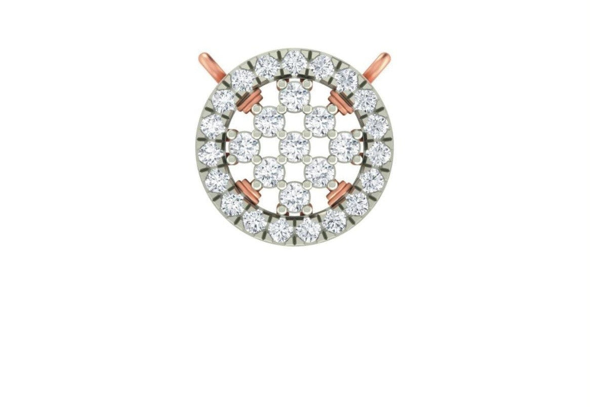 Rose Gold And Diamond pendant with rose gold accents on a white background