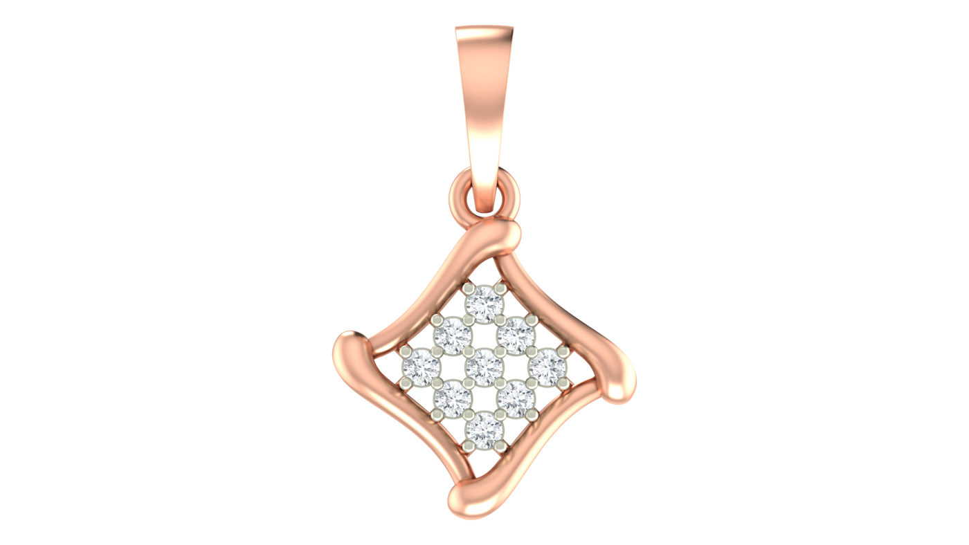 Gold & Diamond Minimal Pendant Set KRC40588