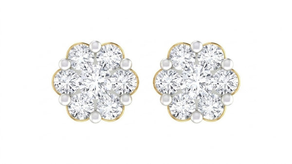 Gold & Diamond Floral Women Stud Earring KRC40705E