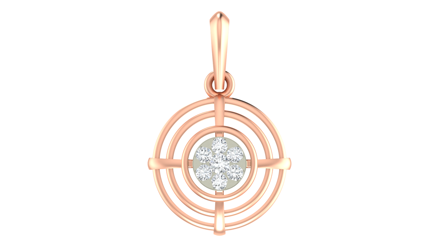 Gold & Diamond Round-Shaped Pendant Set KRC40597
