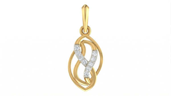 Twisted Ribbon Gold & Diamond Pendant Set KRC40561