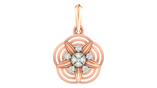 18K Gold & Diamond Floral Pendant Set KRA40141P