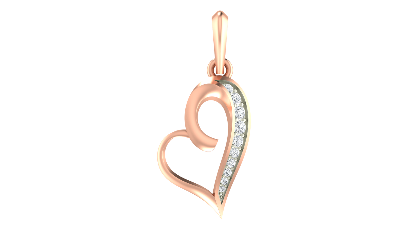 Gold & Diamond Heart Pendant Set KRC40580