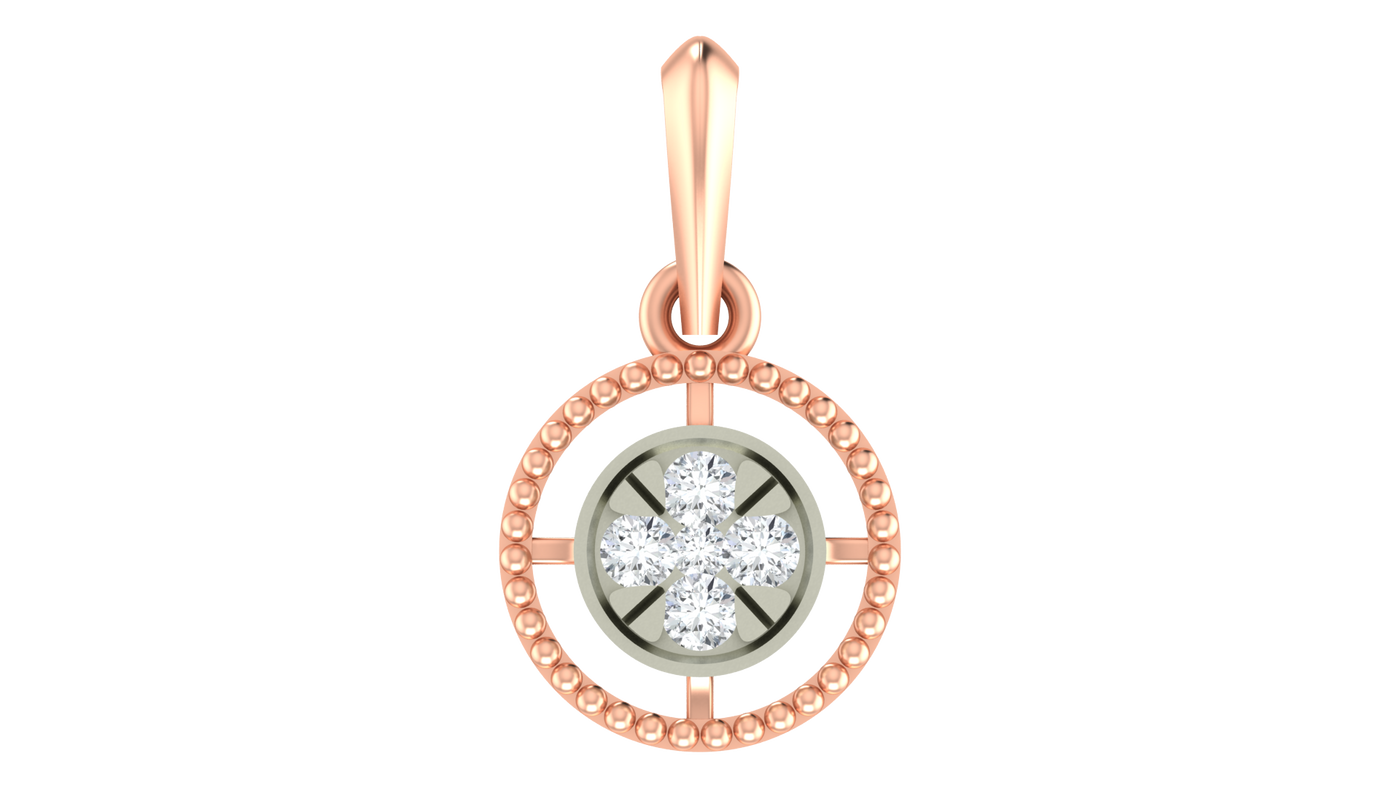 Gold & Diamond Round-Shaped Pendant Set KRC40577