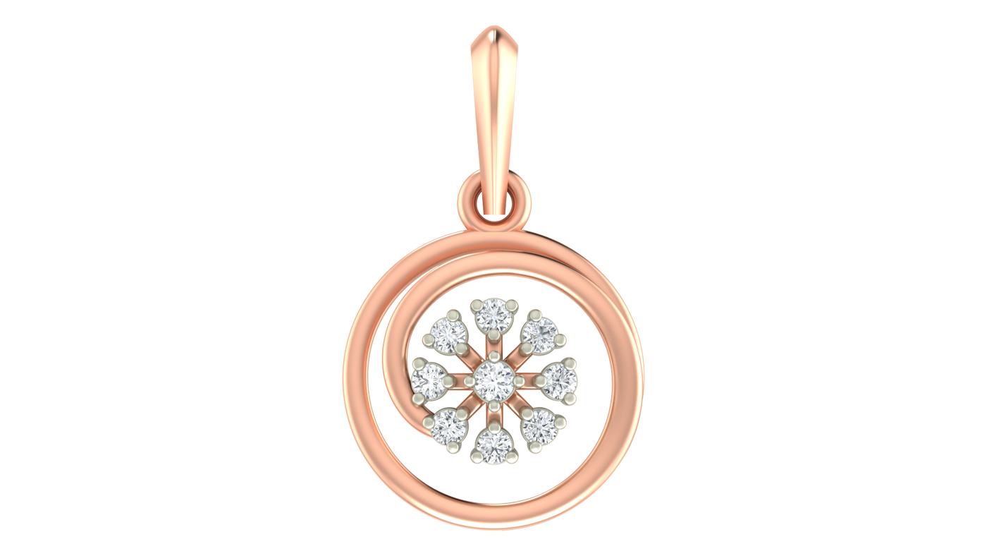 Gold & Diamond Round-Shaped Pendant Set KRA40154P