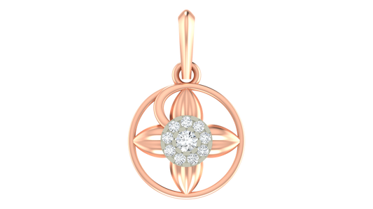 18K Gold & Diamond Floral Pendant Set KRA40158P