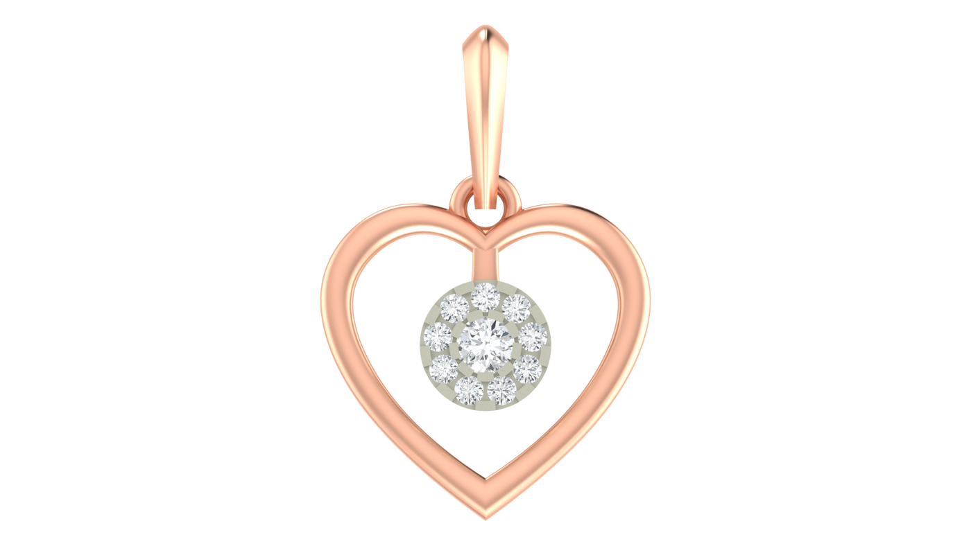 Gold & Diamond Heart Pendant Set KRC40586