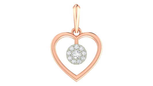 18K Gold & Diamond Heart Pendant Set KRA40159P