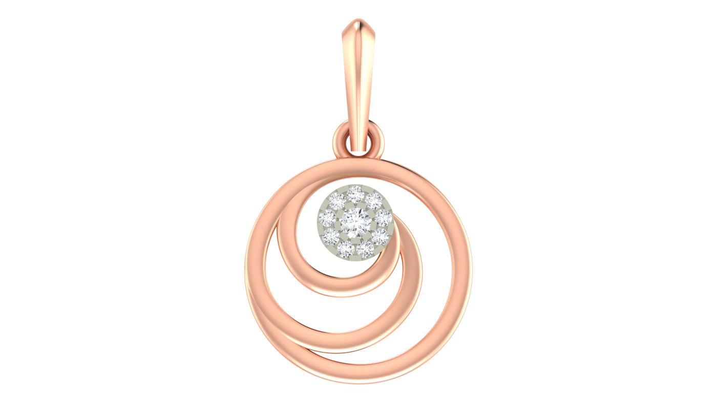 Gold & Diamond Swirl Pendant Set KRC40569