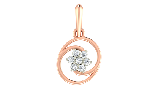 18K Gold & Diamond Floral Pendant Set KRA40167P