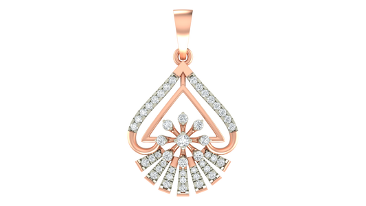 18K Gold & Diamond Floral Pendant Set KRA40169P