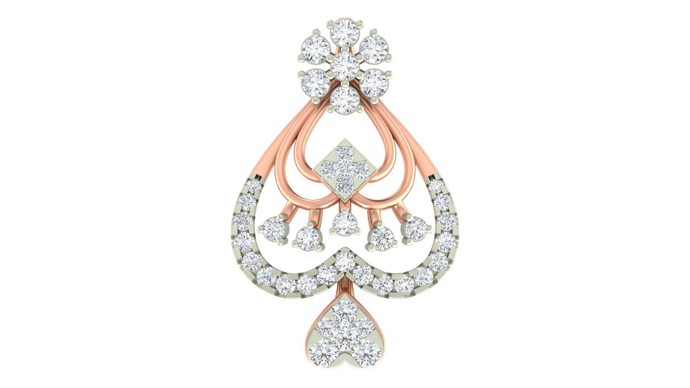 18K Gold & Diamond Floral Pendant Set KRA40171P