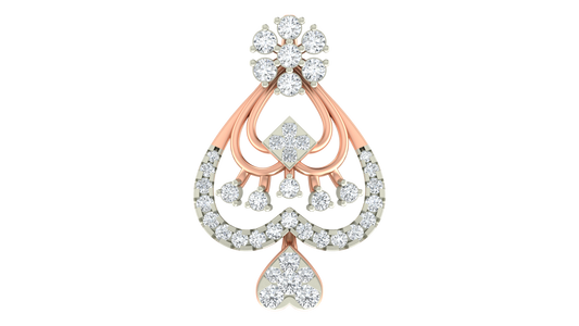 18K Gold & Diamond Floral Pendant Set KRA40171P