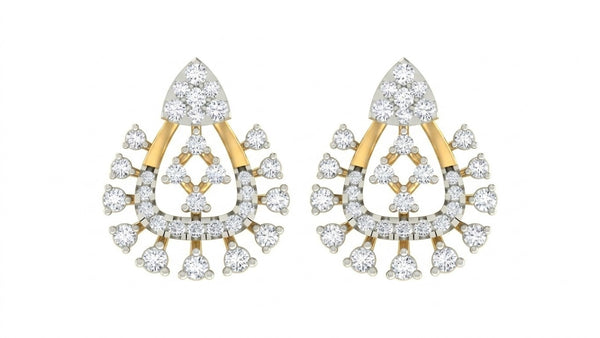 Gold & Diamond Floral Women Stud Earring KRC40724E