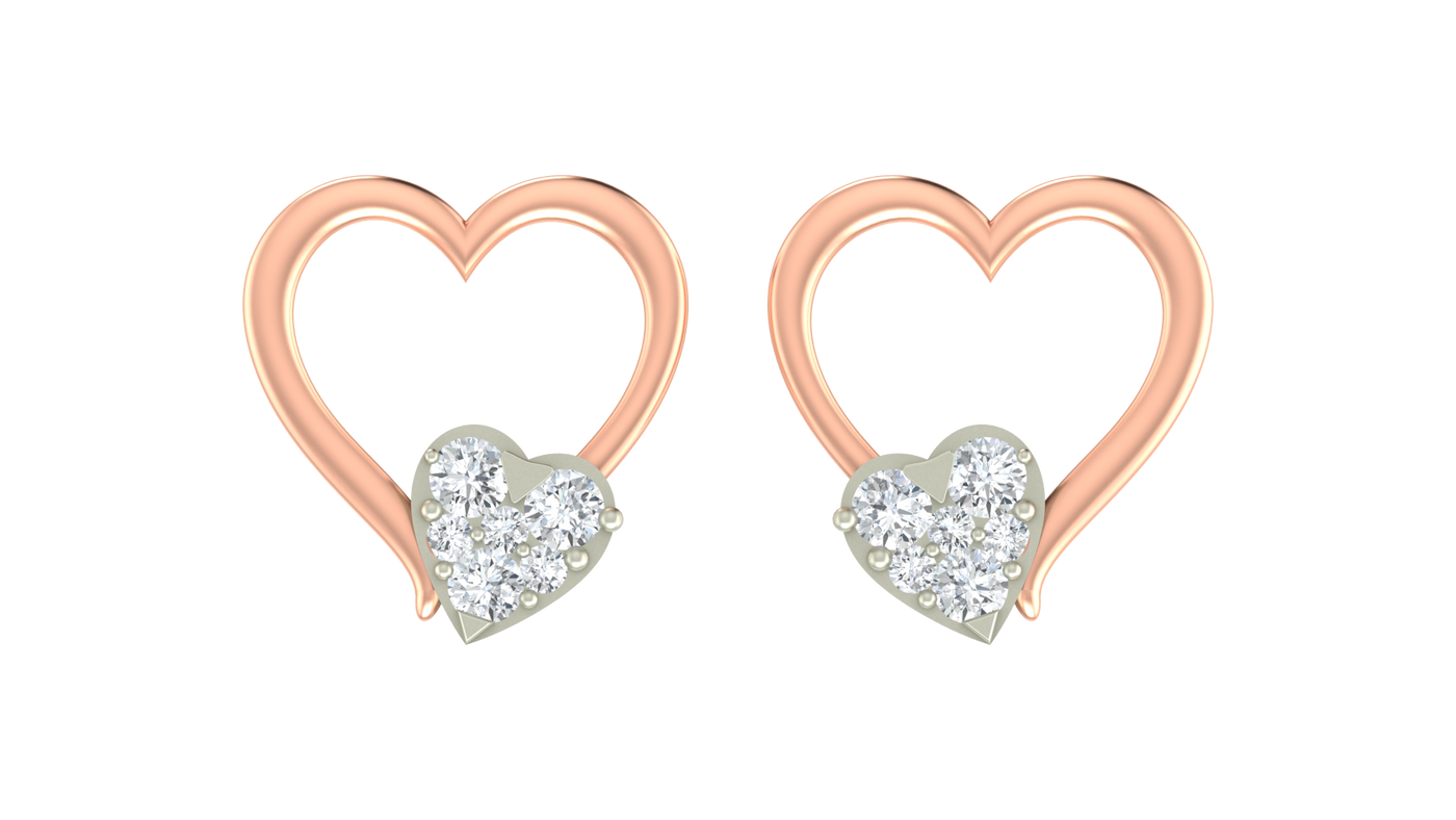 Rose Gold Diamond Earring | under 40k 