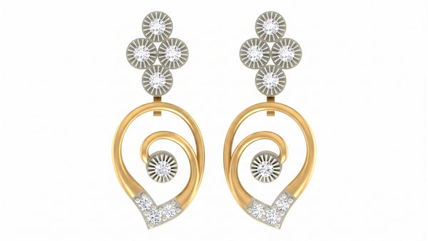 Gold & Diamond Drop Earring for Women KRC60115E