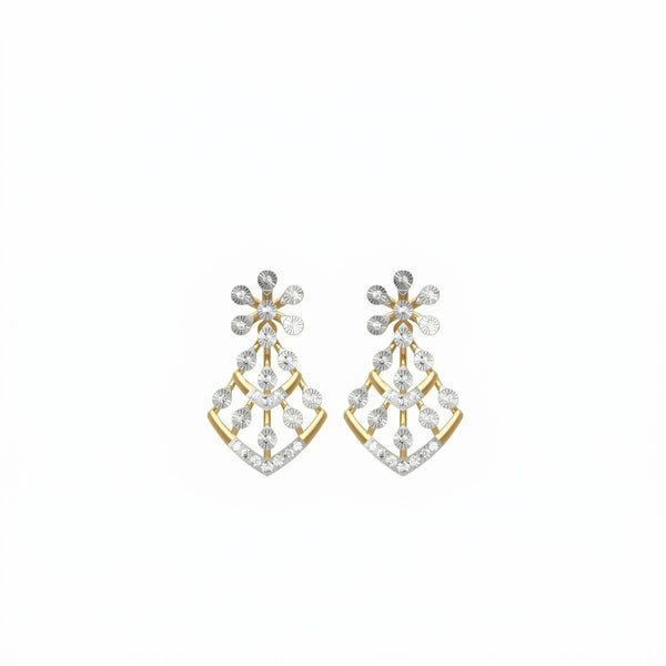 Gold & Diamond Women Dangler Earring KRC60071E