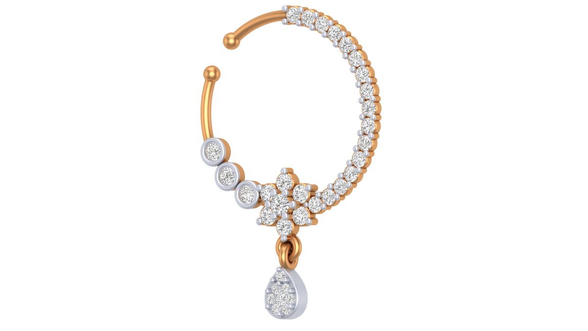 18K Gold & Diamond Nose Pin KRA50001